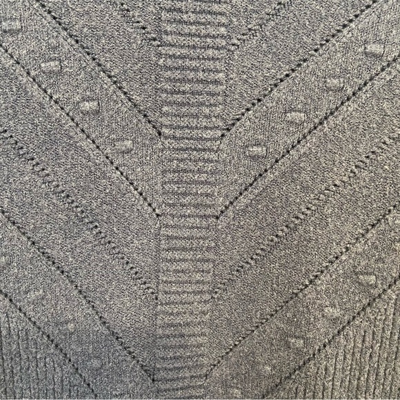 Cyrus Blue Ribbed Long Sleeve Sweater Stitching Detail Medium - Picture 5 of 8